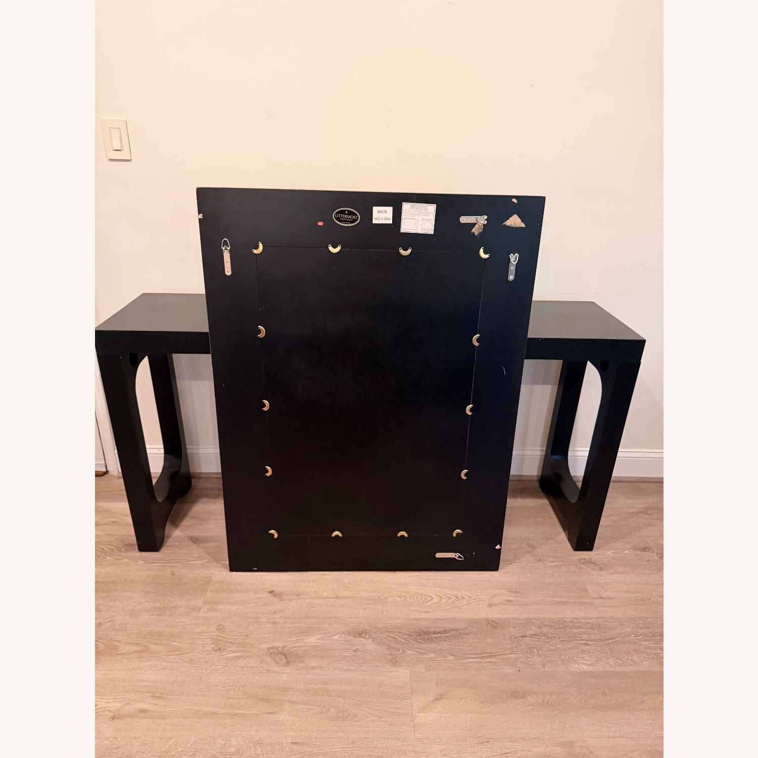 Uttermost Black & Oak Mixed Wood Mirror & Console - image-12