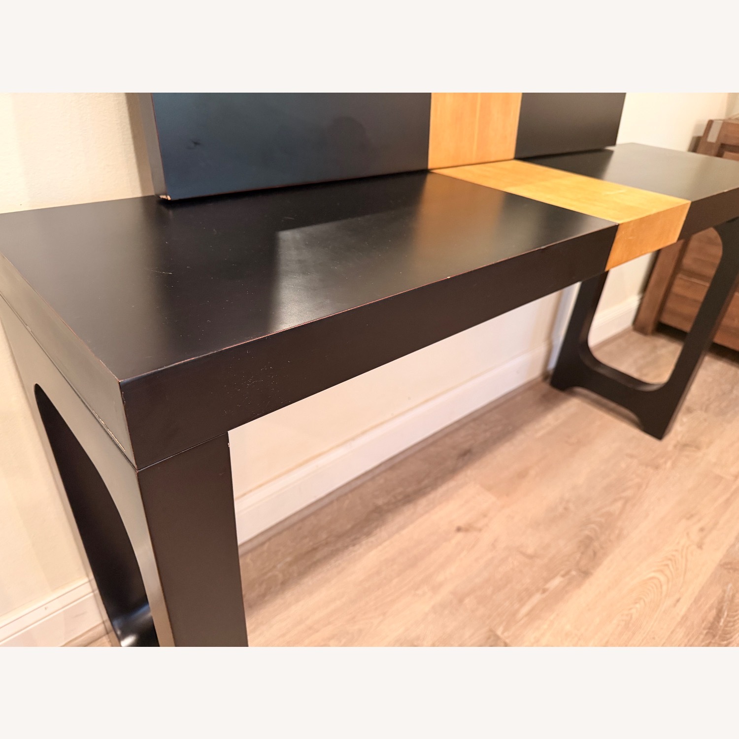 Uttermost Black & Oak Mixed Wood Mirror & Console - image-9