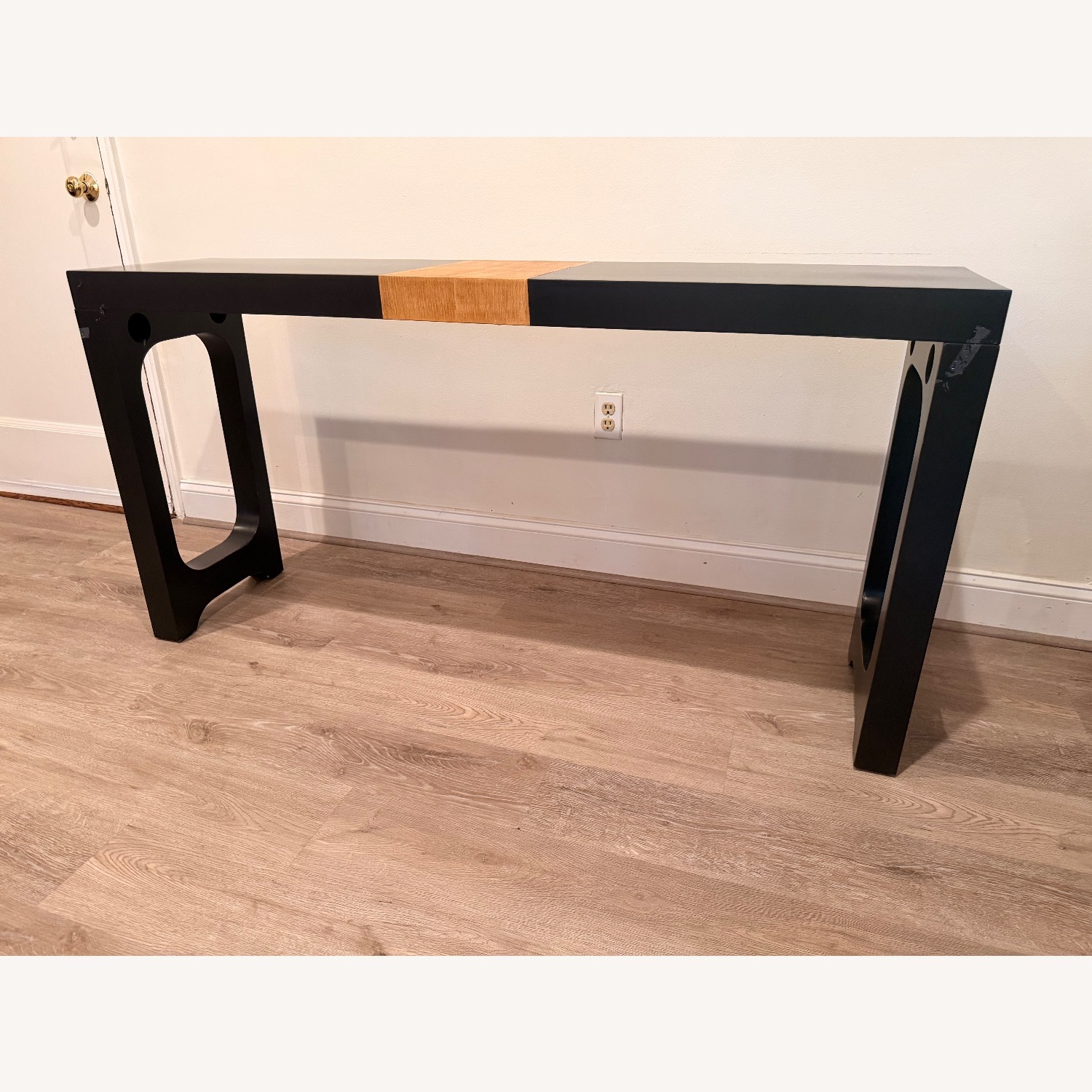 Uttermost Black & Oak Mixed Wood Mirror & Console - image-15