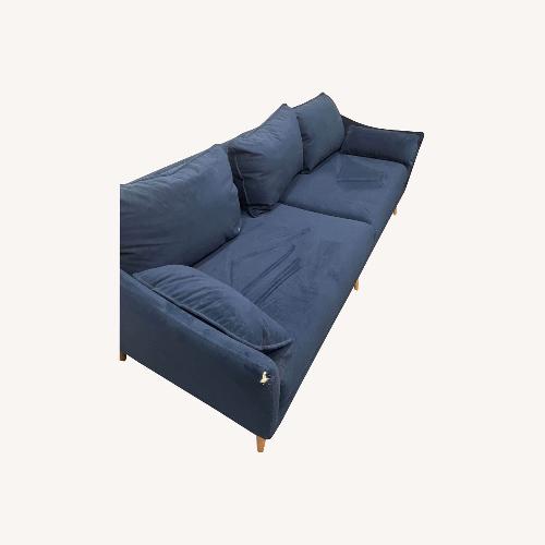 Used West Elm Antwerp Blue Velvet 3+ Seater Sofa for sale on AptDeco