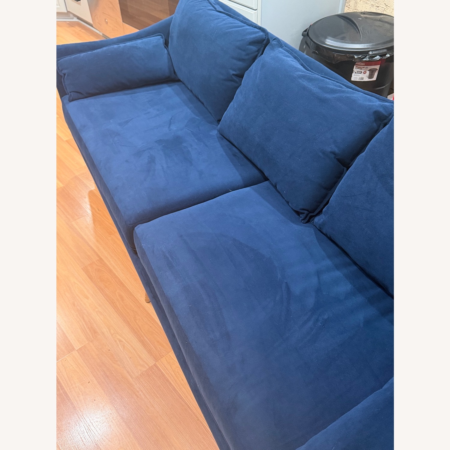 West Elm Antwerp Blue Velvet 3+ Seater Sofa - image-3