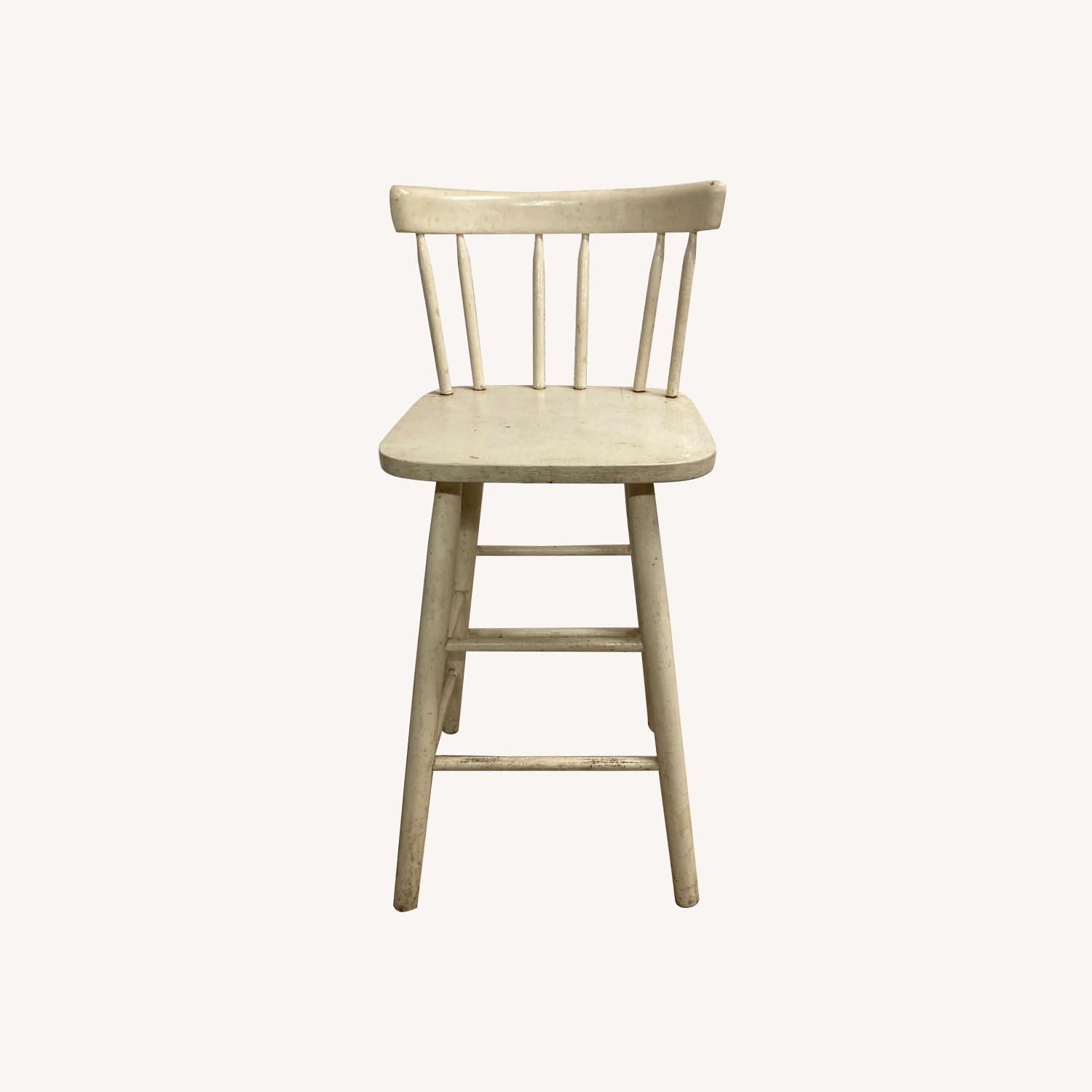 White Wood Bar Stools (Set of 2) - image-0