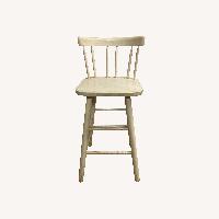 White Wood Bar Stools (Set of 2)