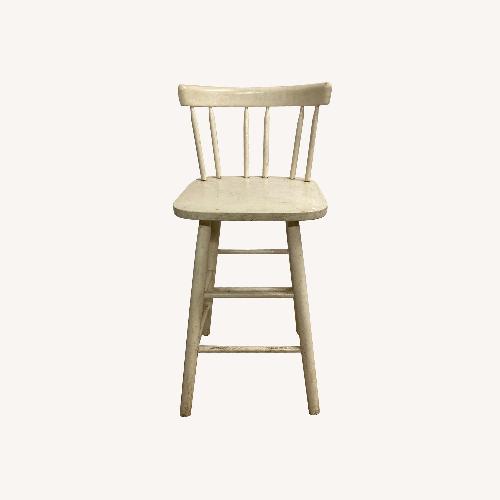 Used White Wood Bar Stools (Set of 2) for sale on AptDeco