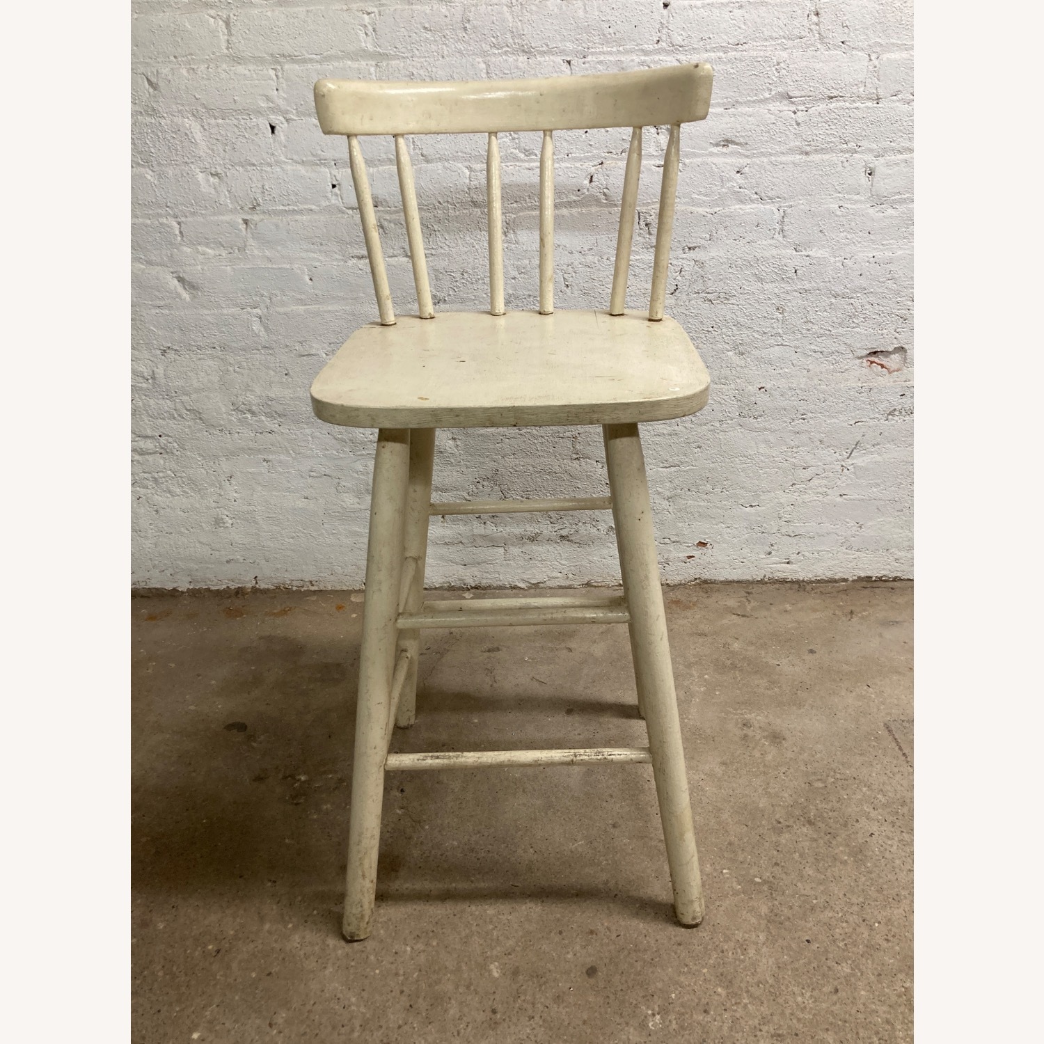 White Wood Bar Stools (Set of 2) - image-1