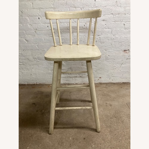 Used White Wood Bar Stools (Set of 2) for sale on AptDeco