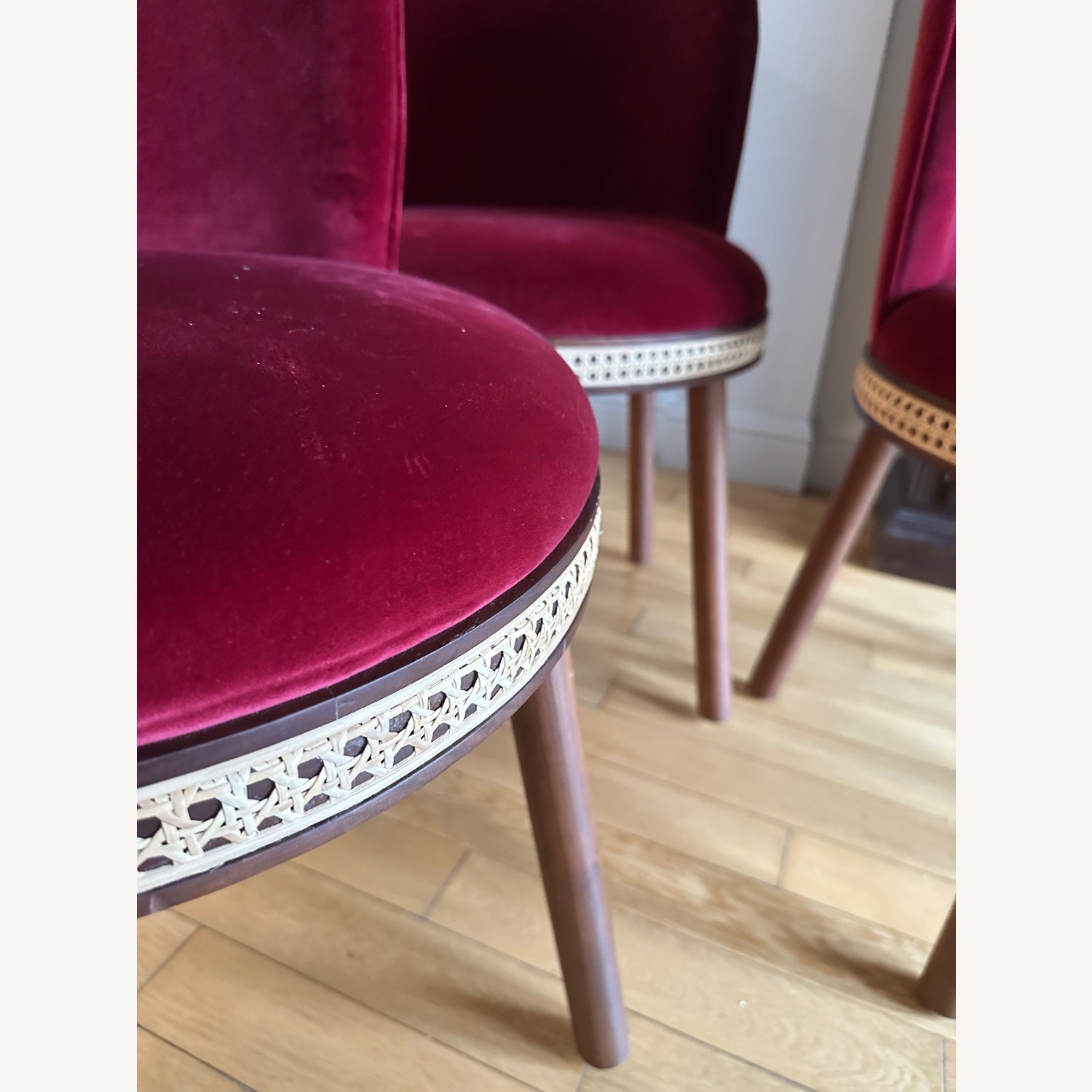 Alma Red Velvet Dining Chairs - image-3