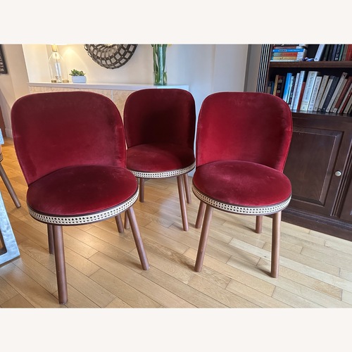 Used Alma Red Velvet Dining Chairs for sale on AptDeco