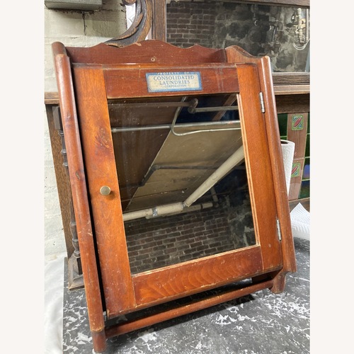 Used Vintage Wood Mirror Medicine Cabinet for sale on AptDeco