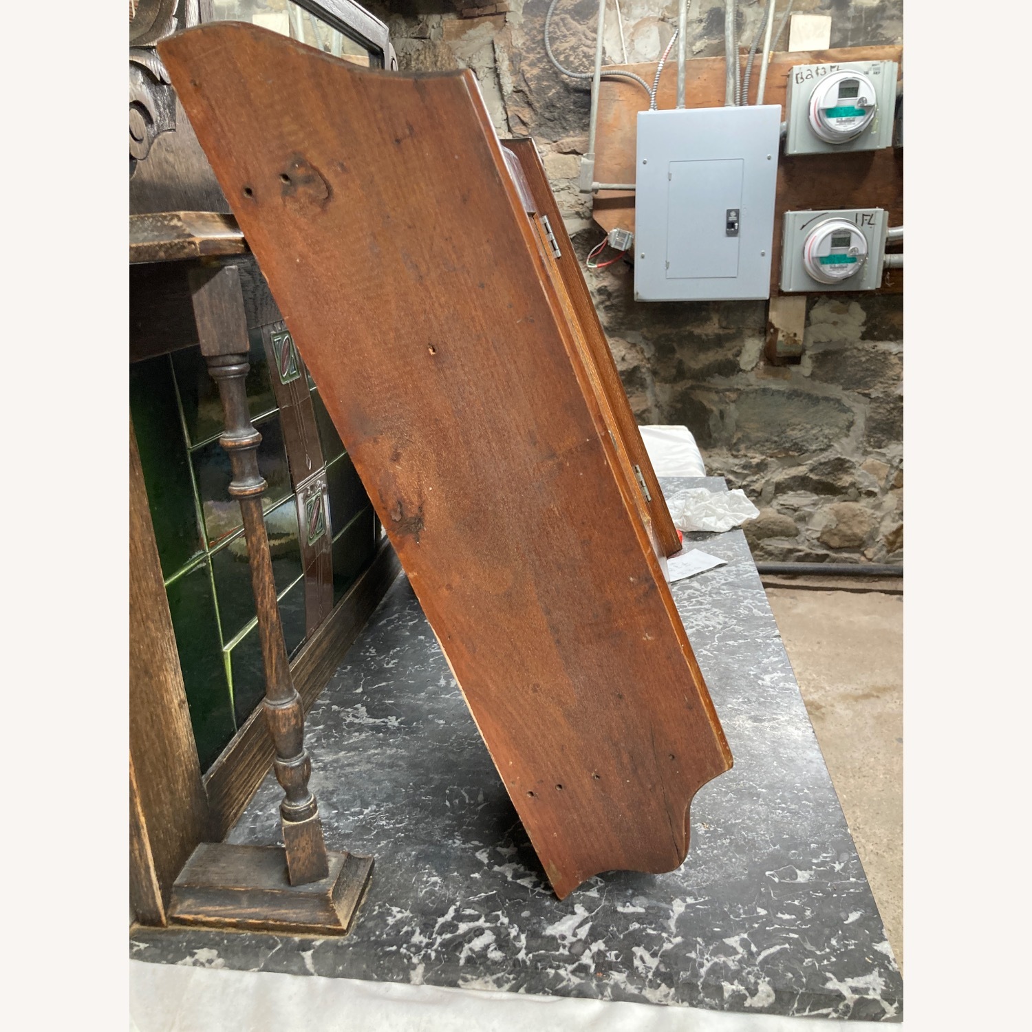 Vintage Wood Mirror Medicine Cabinet - image-3