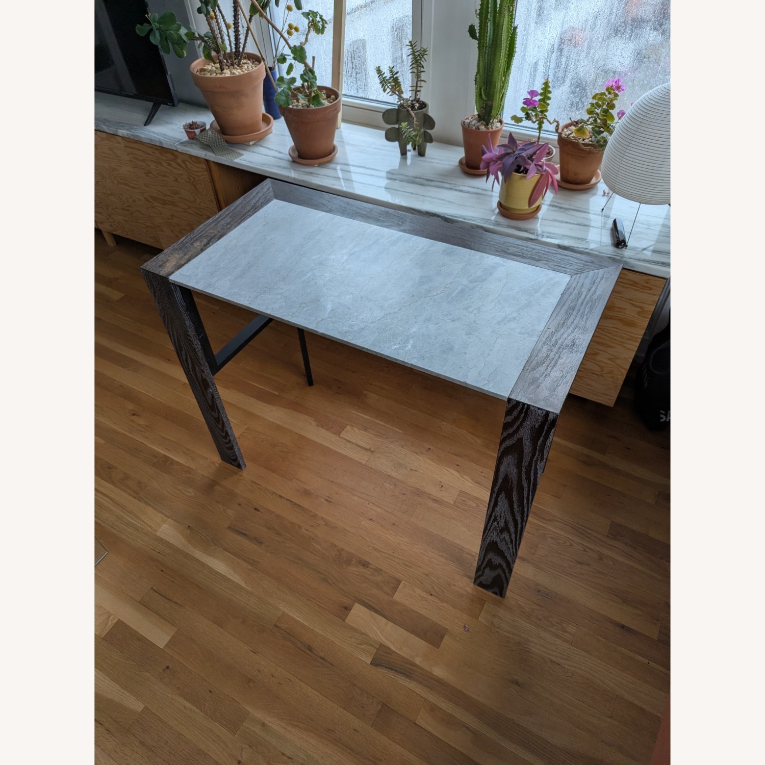 Vintage/Antique Finds Light Gray Marble Desk - image-2