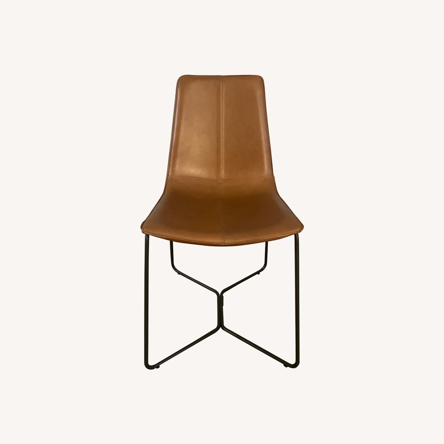 West Elm Slope Chair, Nut, Leather  - image-0