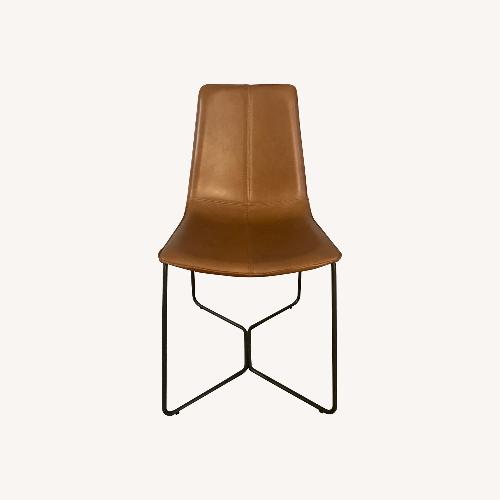 Used West Elm Slope Chair, Nut, Leather for sale on AptDeco