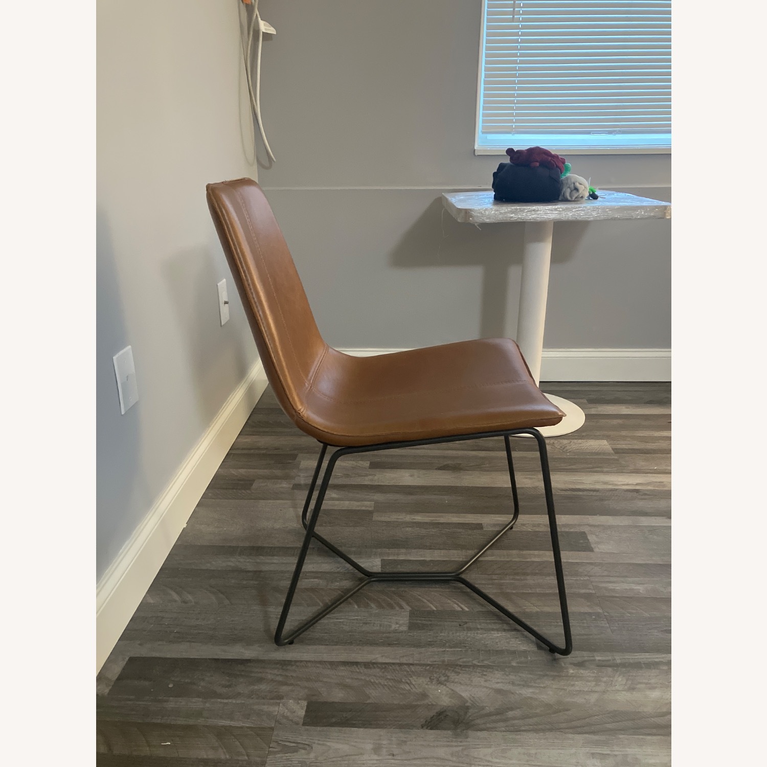 West Elm Slope Chair, Nut, Leather  - image-2