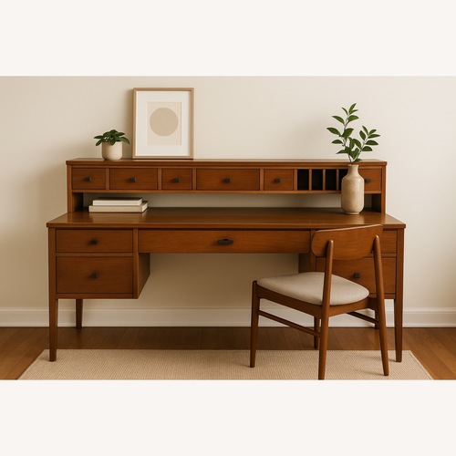Used Cherry Executive Desk with Removable Hutch for sale on AptDeco