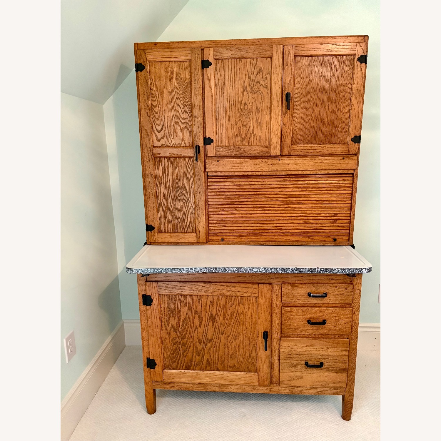 Vintage/Antique Light Brown Wood Sideboard - image-1