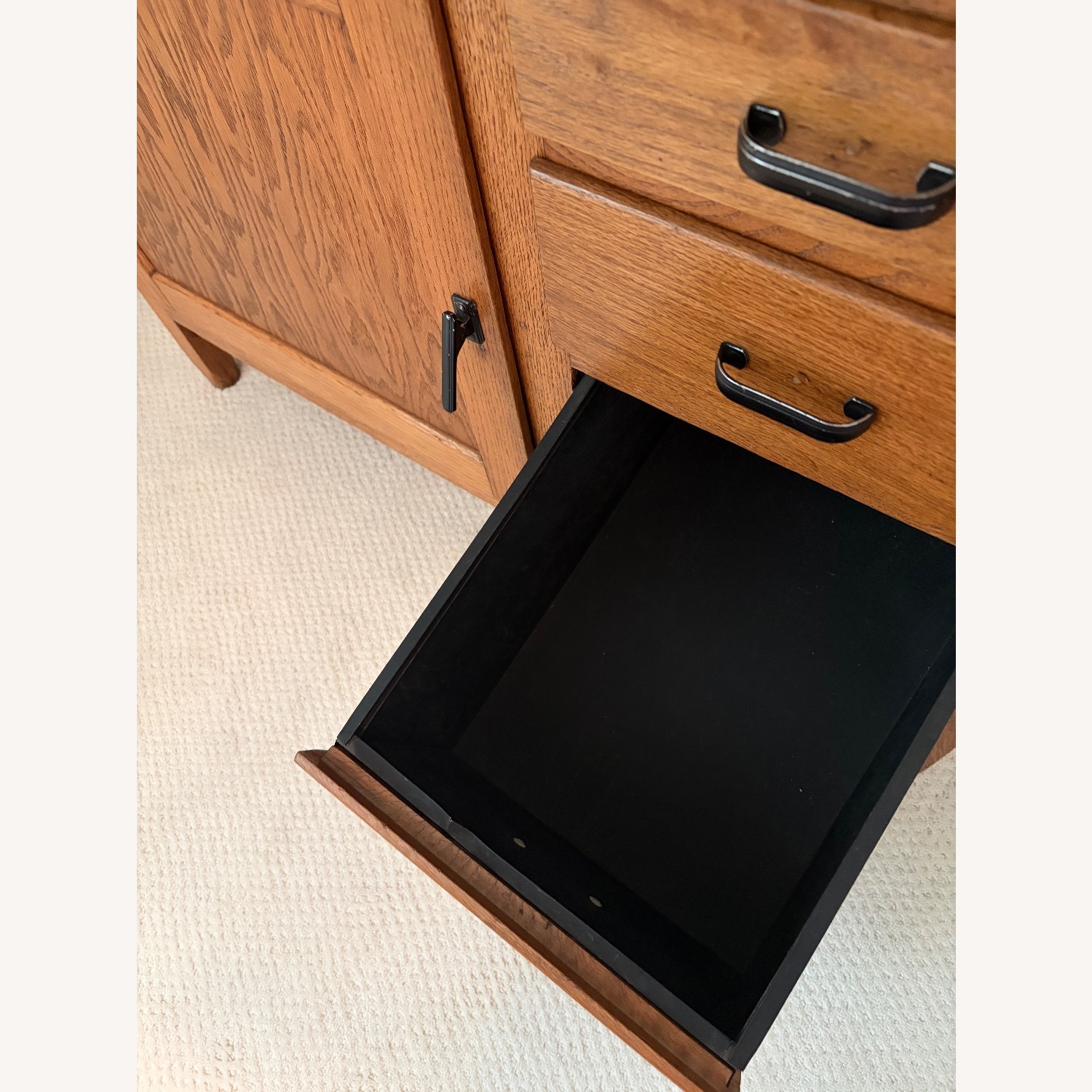Vintage/Antique Light Brown Wood Sideboard - image-10
