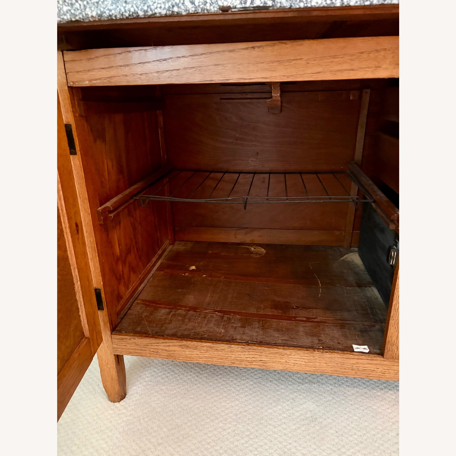 Vintage/Antique Light Brown Wood Sideboard - image-7