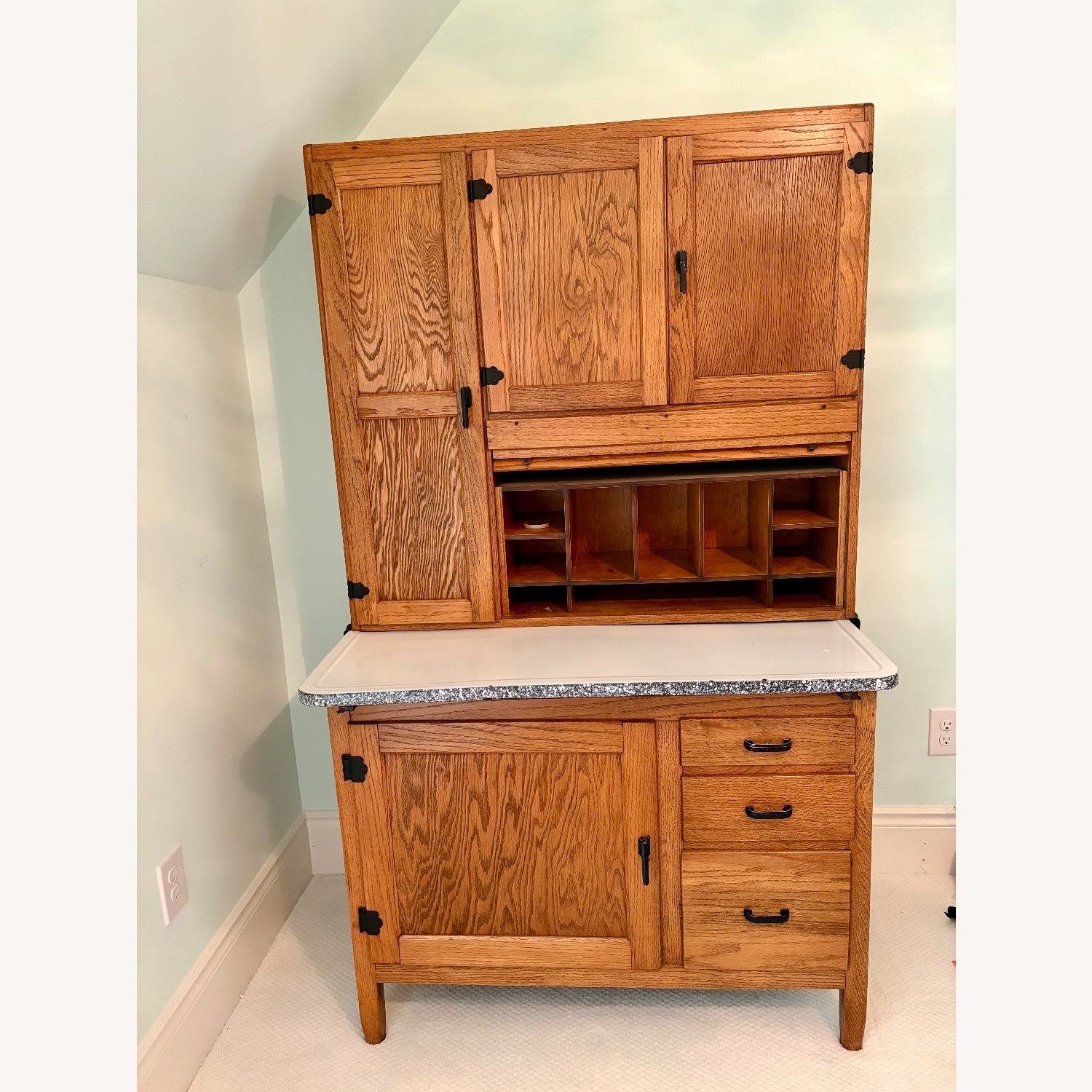 Vintage/Antique Light Brown Wood Sideboard - image-2