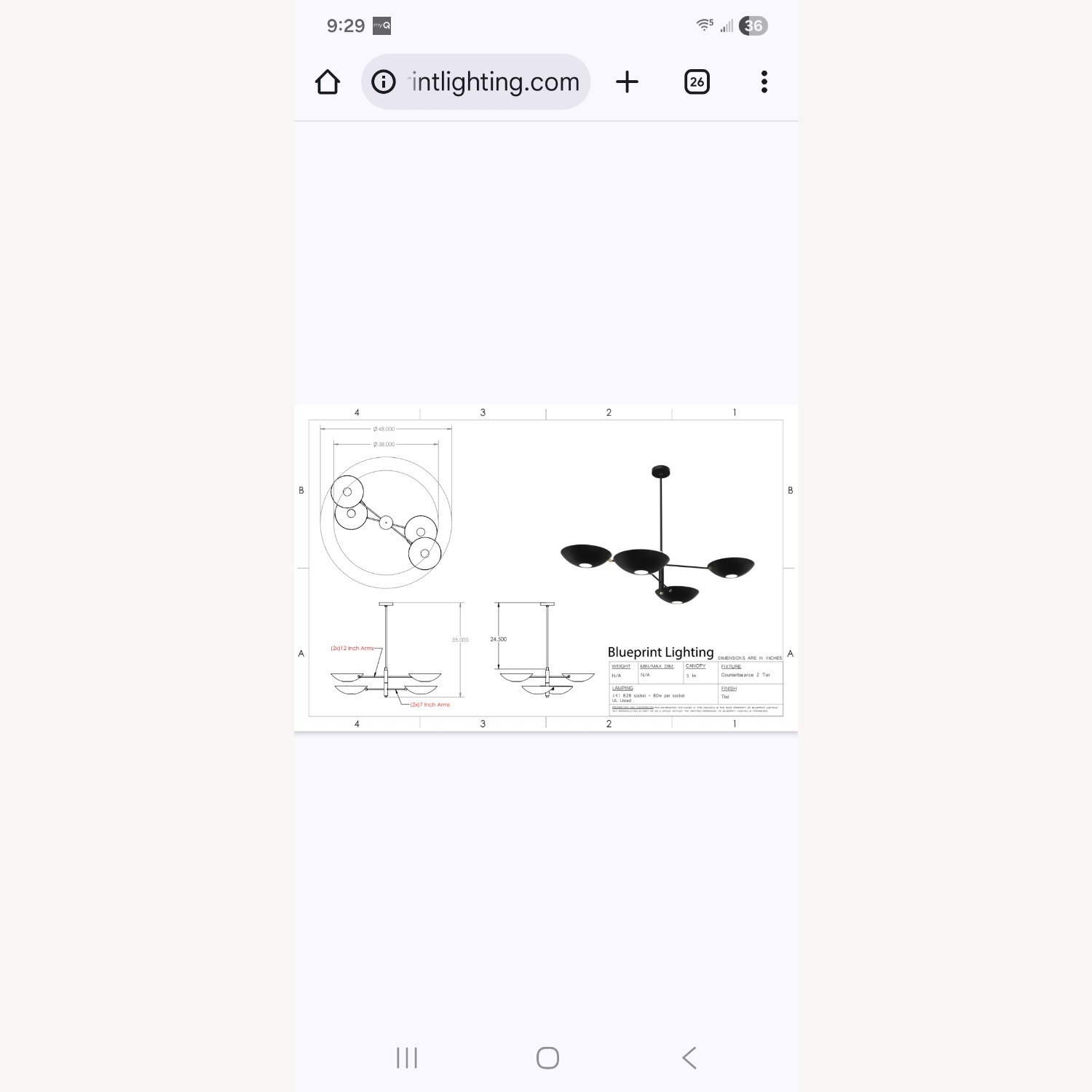 Blueprint NYC Counterbalance 2- Tier Chandelier - image-2