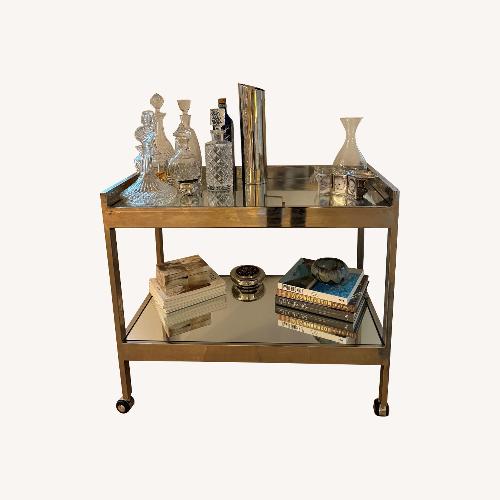 Used Mirrored Chrome Bar Cart on Wheels for sale on AptDeco
