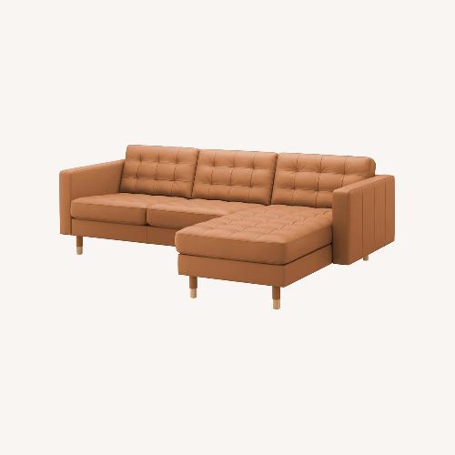 Used Light Brown Leather Chaise Lounge for sale on AptDeco