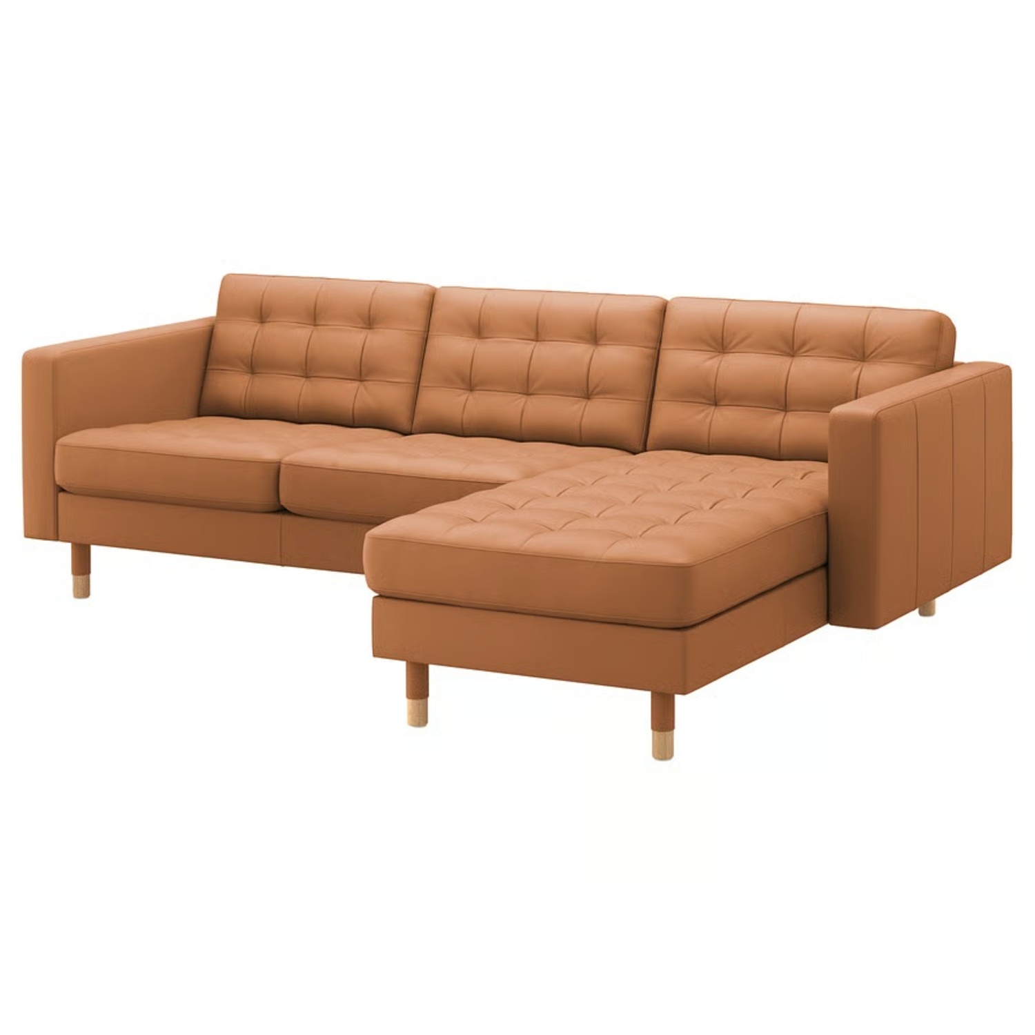 Light Brown Leather Chaise Lounge - image-4