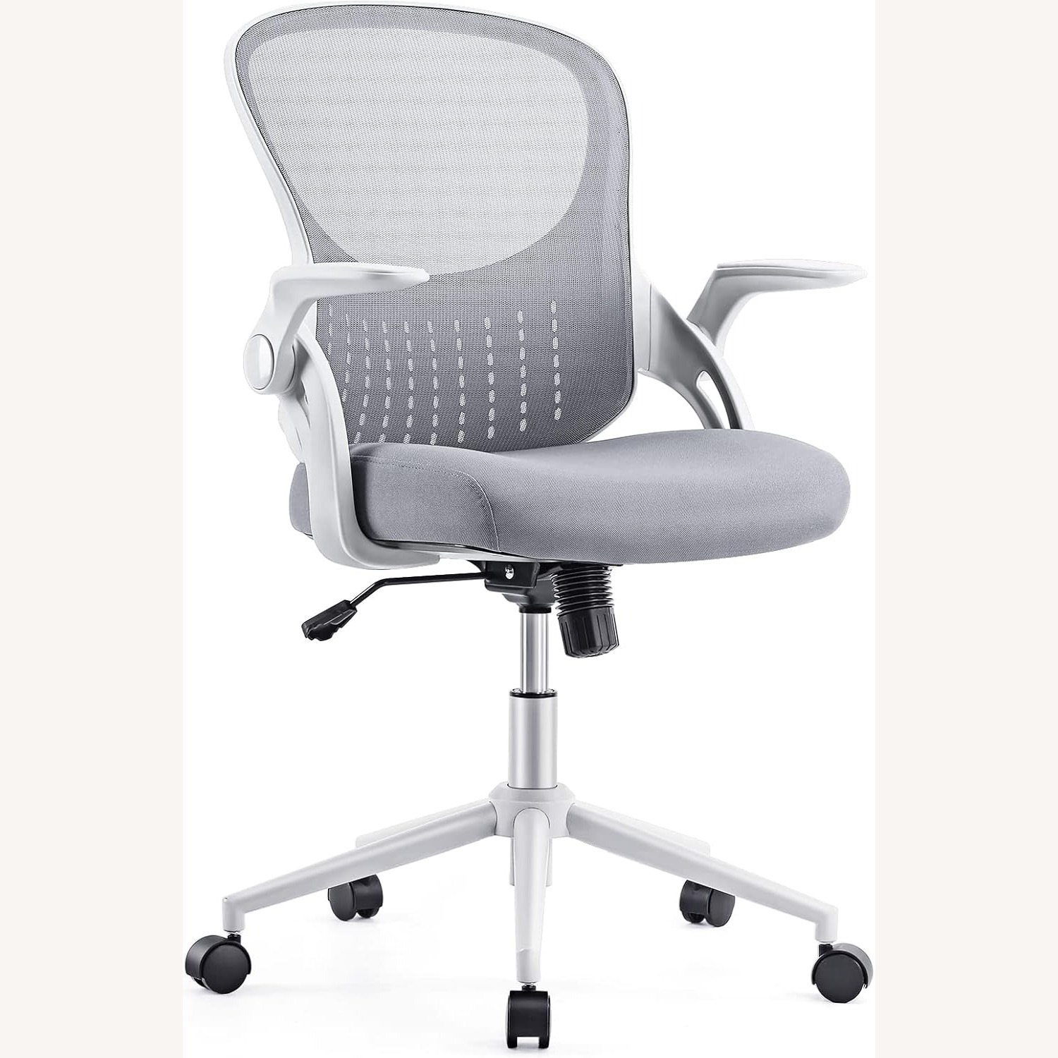 Light Gray Fabric Office Chair - image-3
