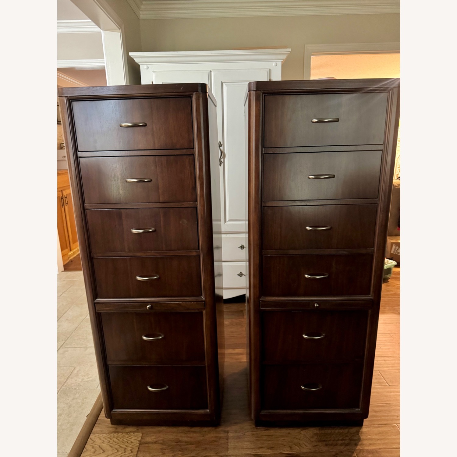 Dark Brown Wood Dressers/Tall Side Tables - image-1