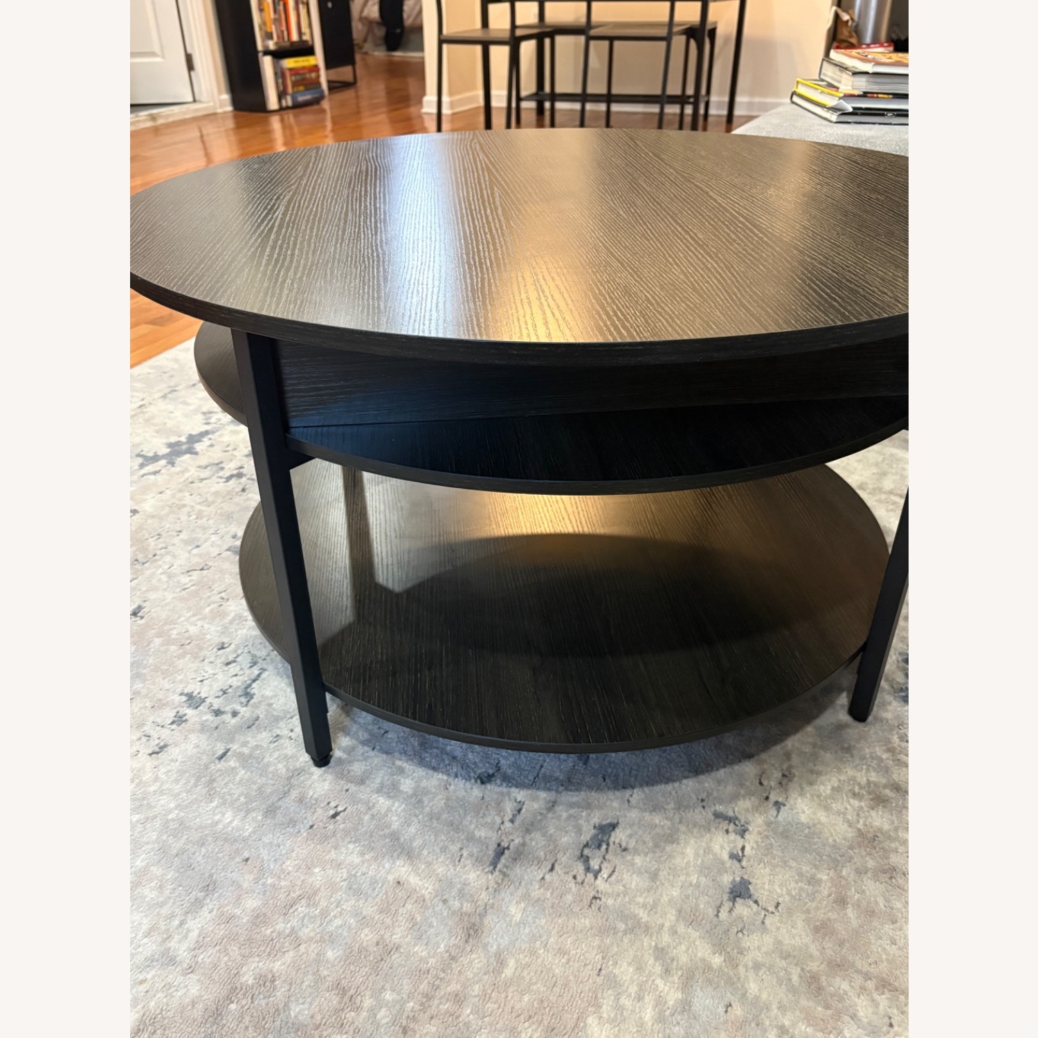 Round Coffee Table W Lift Top Storage- Like New! - image-2