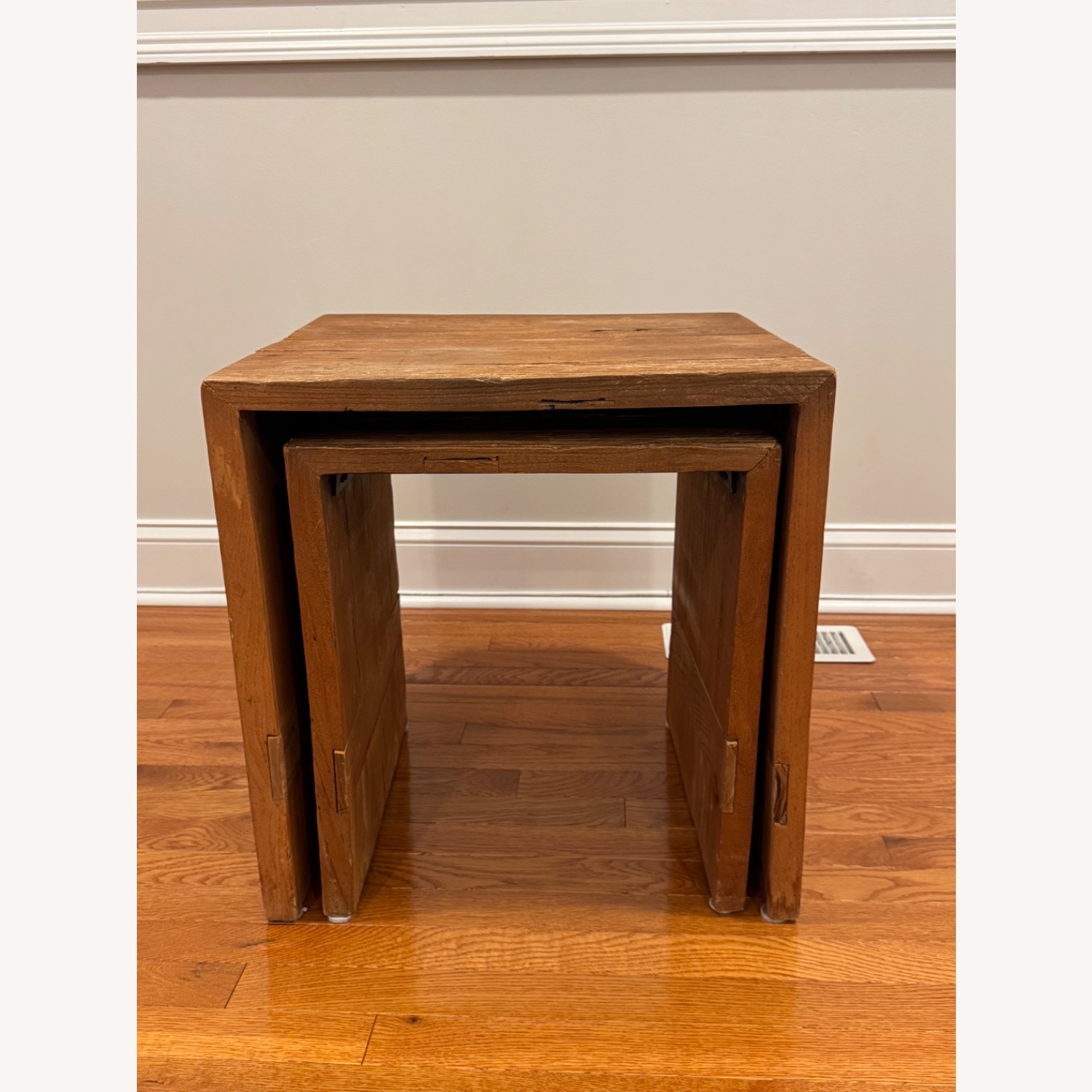 Shabby Chic Dark Brown Wood Side Tables - image-7