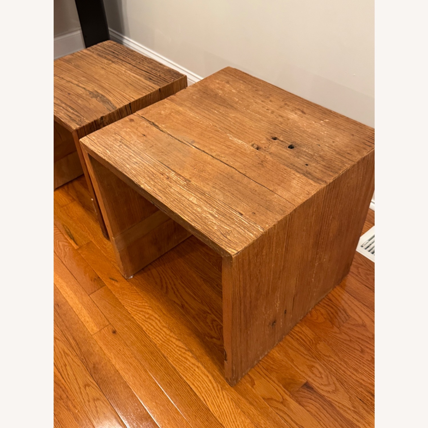 Shabby Chic Dark Brown Wood Side Tables - image-4