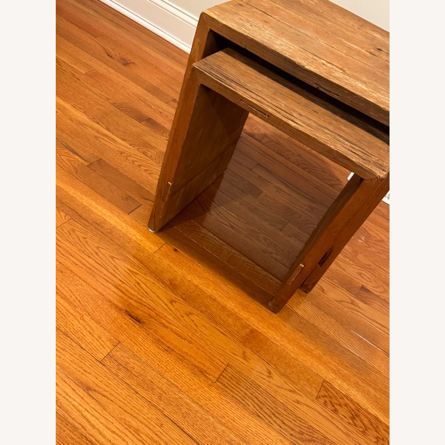 Shabby Chic Dark Brown Wood Side Tables - image-6