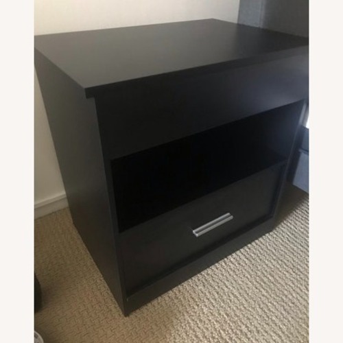 Used Black Wood Nightstand for sale on AptDeco