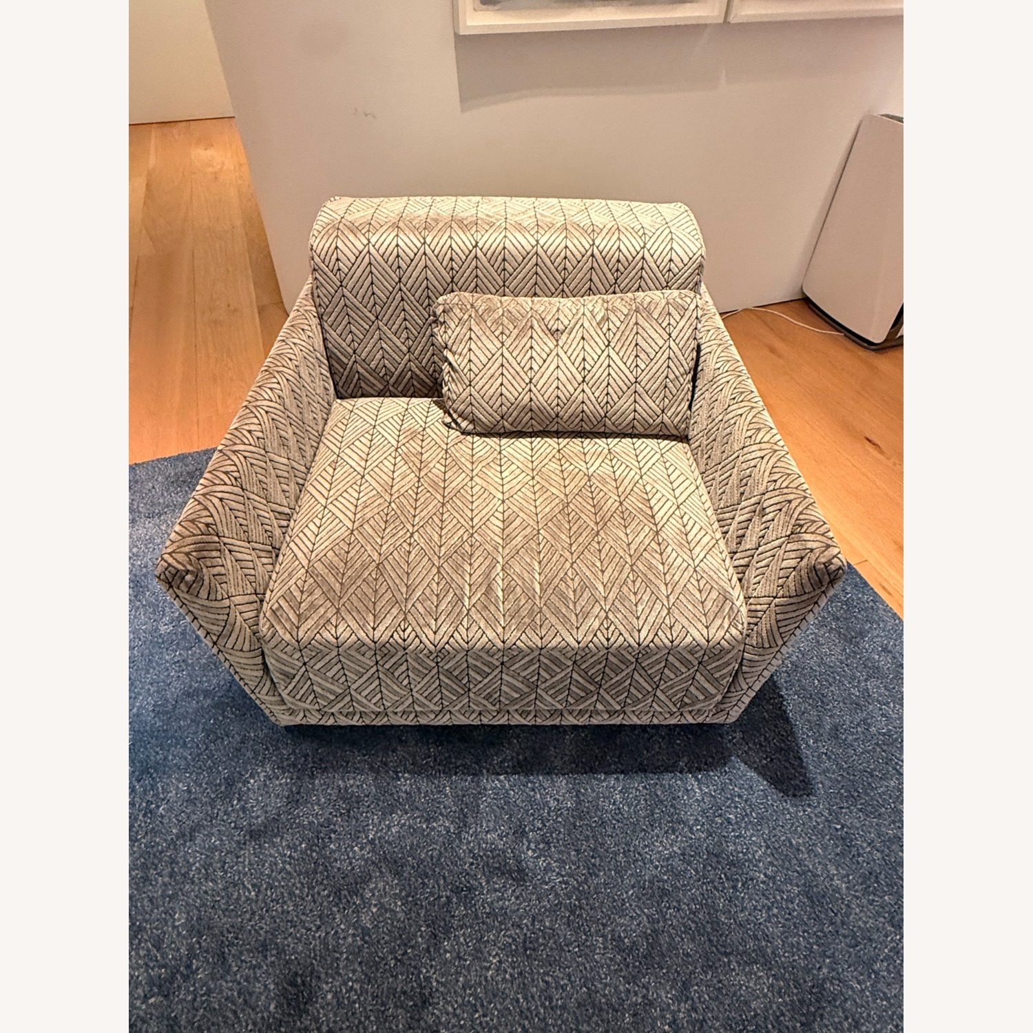 Dark Gray Fabric Armchair - image-1