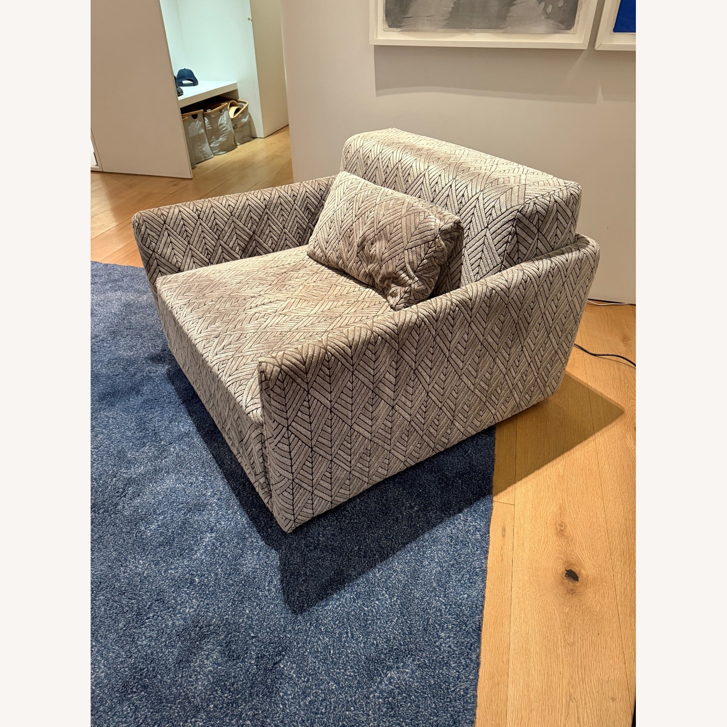 Dark Gray Fabric Armchair - image-3