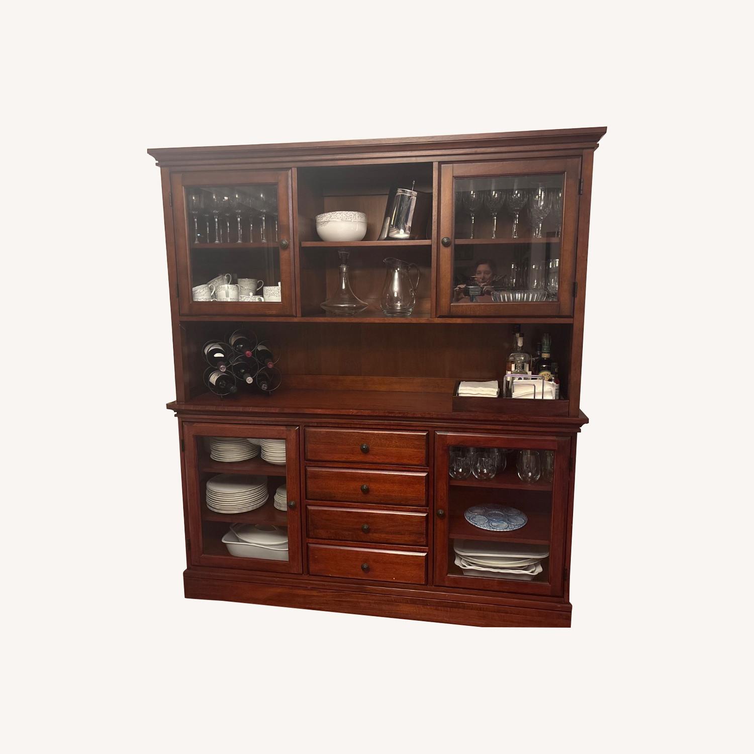 Pottery Barn Tucker Dark Brown Wood Sideboard - image-0