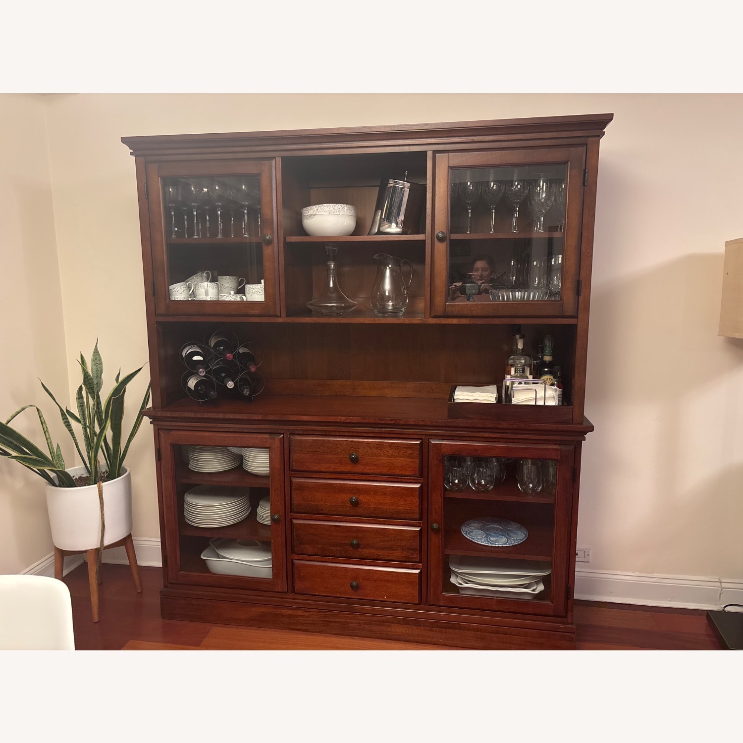 Pottery Barn Tucker Dark Brown Wood Sideboard - image-2