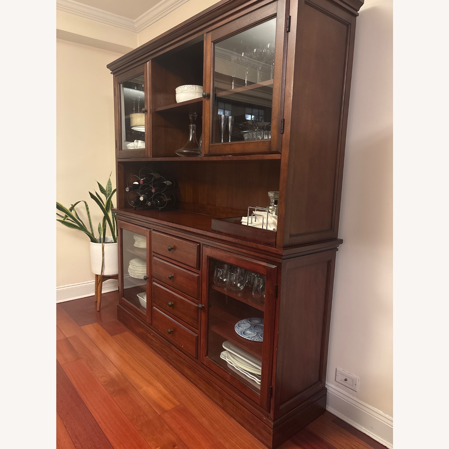 Pottery Barn Tucker Dark Brown Wood Sideboard - image-3