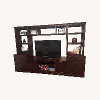 Pottery Barn Logan Dark Brown Wood Media Storage