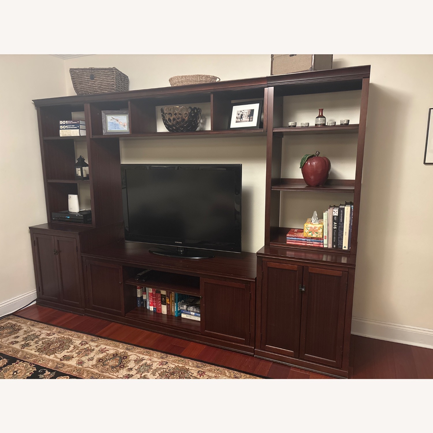 Pottery Barn Logan Dark Brown Wood Media Storage - image-2