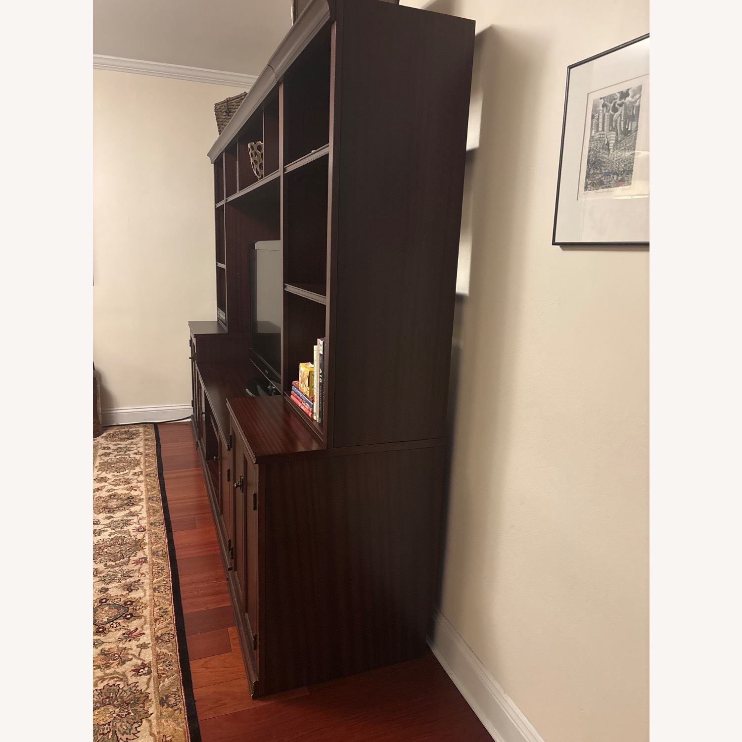 Pottery Barn Logan Dark Brown Wood Media Storage - image-6