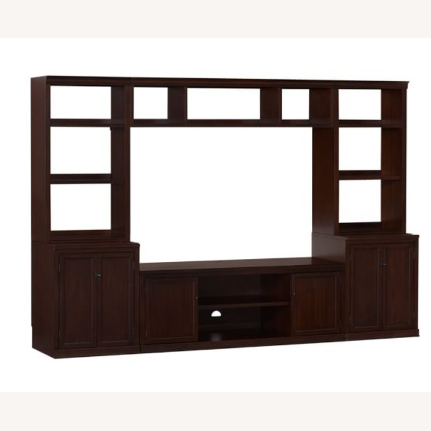Pottery Barn Logan Dark Brown Wood Media Storage - image-9
