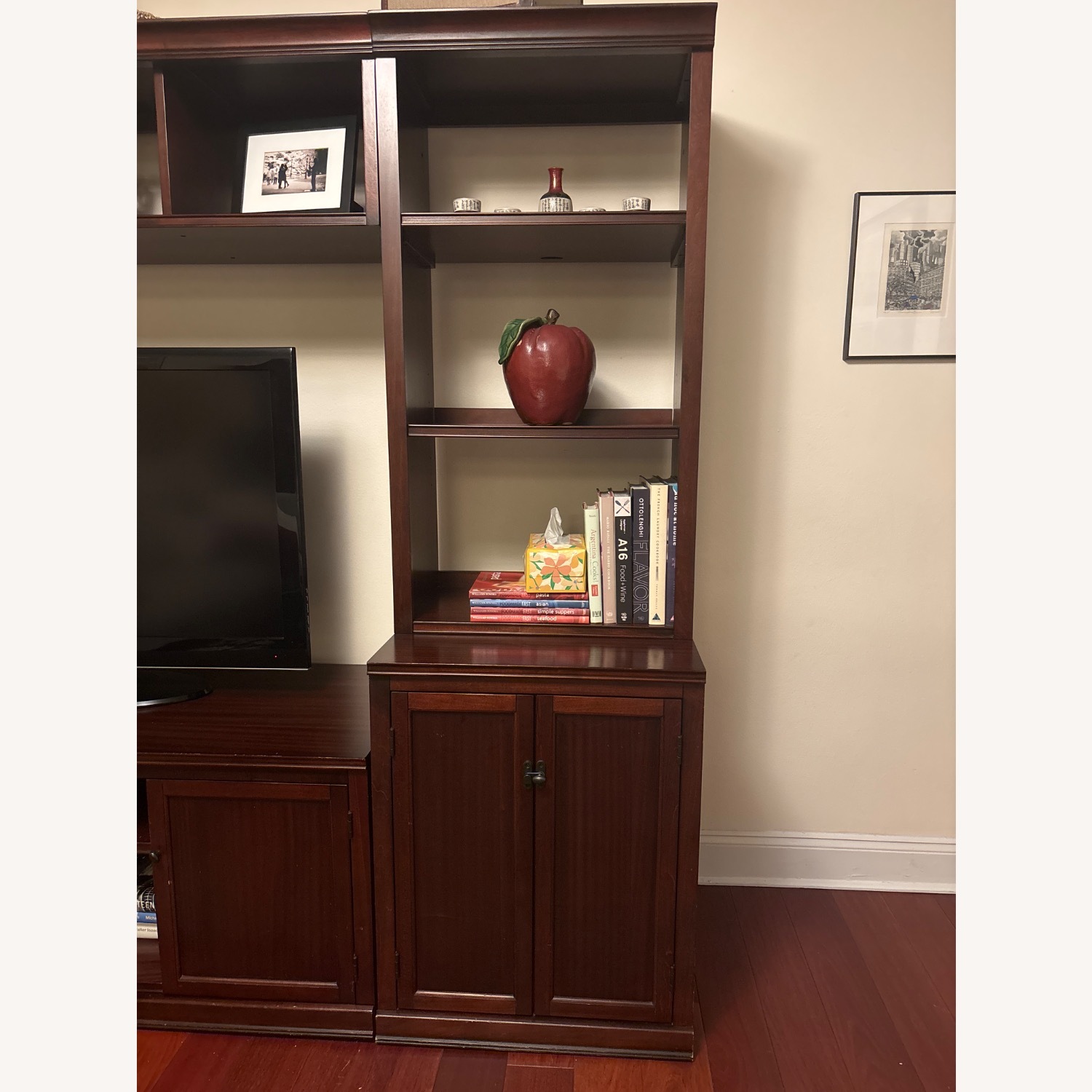 Pottery Barn Logan Dark Brown Wood Media Storage - image-3