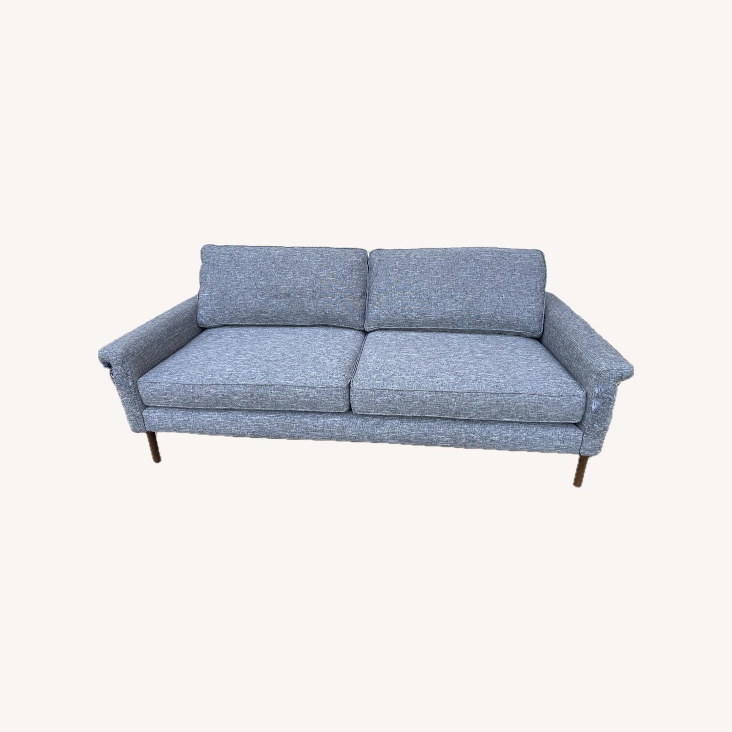 West Elm Light Gray Fabric 2 Seater Sofa - image-0