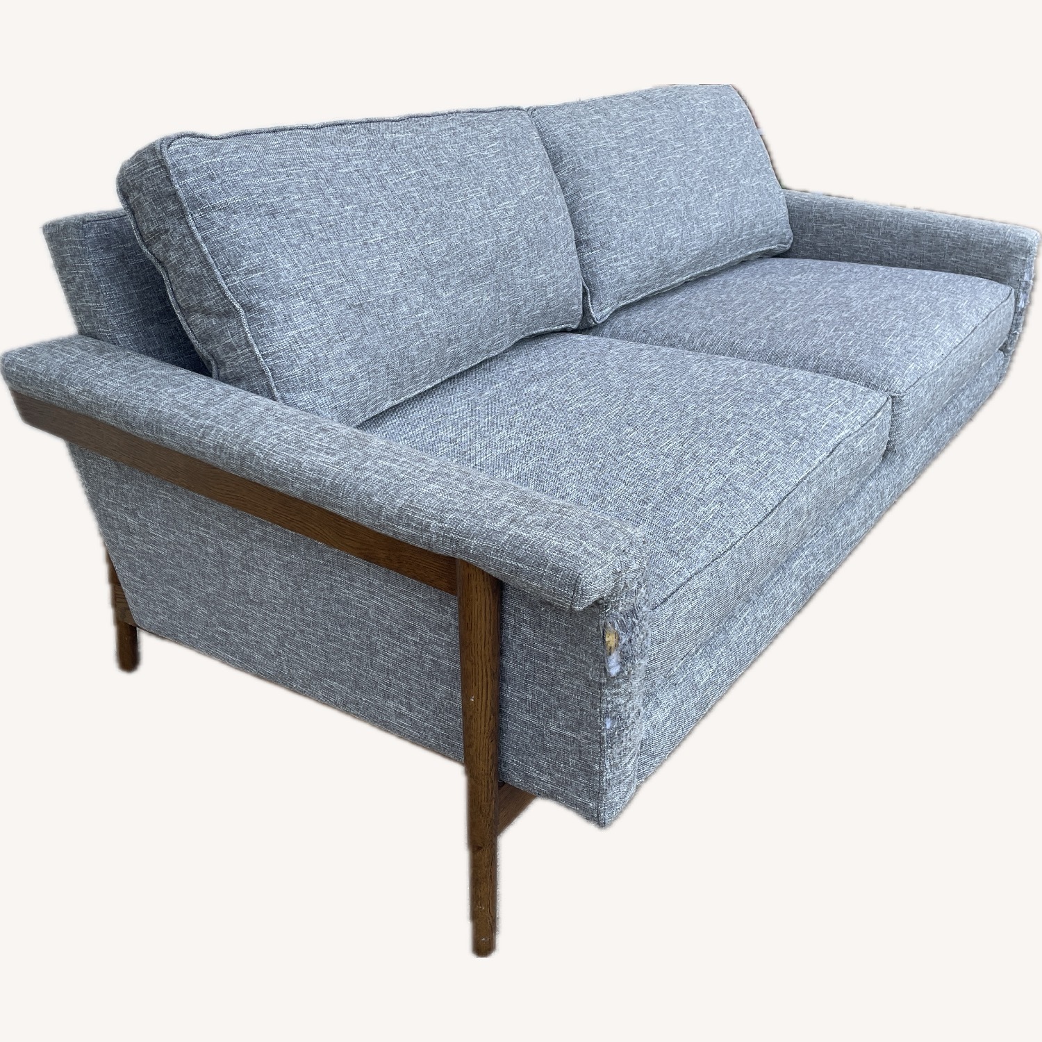 West Elm Light Gray Fabric 2 Seater Sofa - image-3
