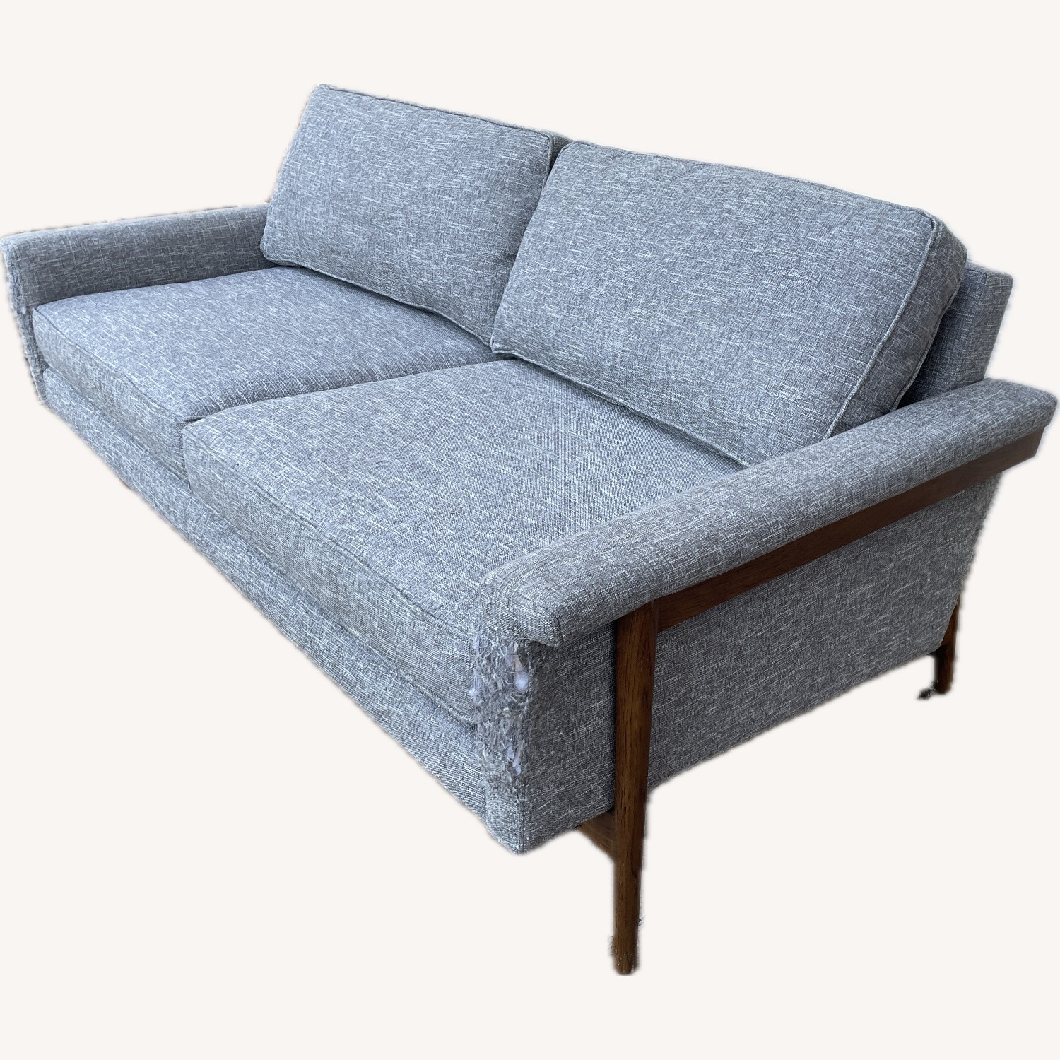 West Elm Light Gray Fabric 2 Seater Sofa - image-2