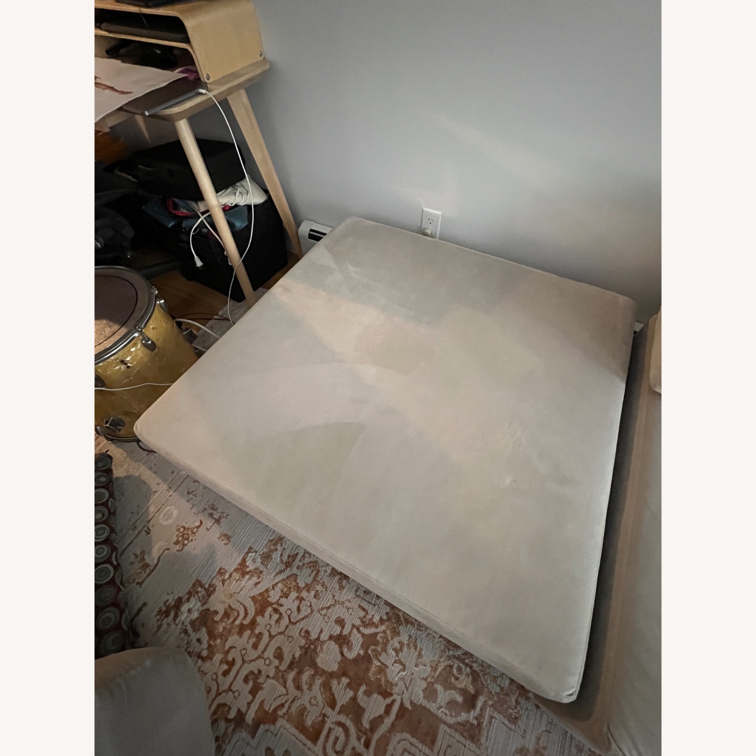 West Elm Tillary Light Gray Fabric Ottoman - image-3