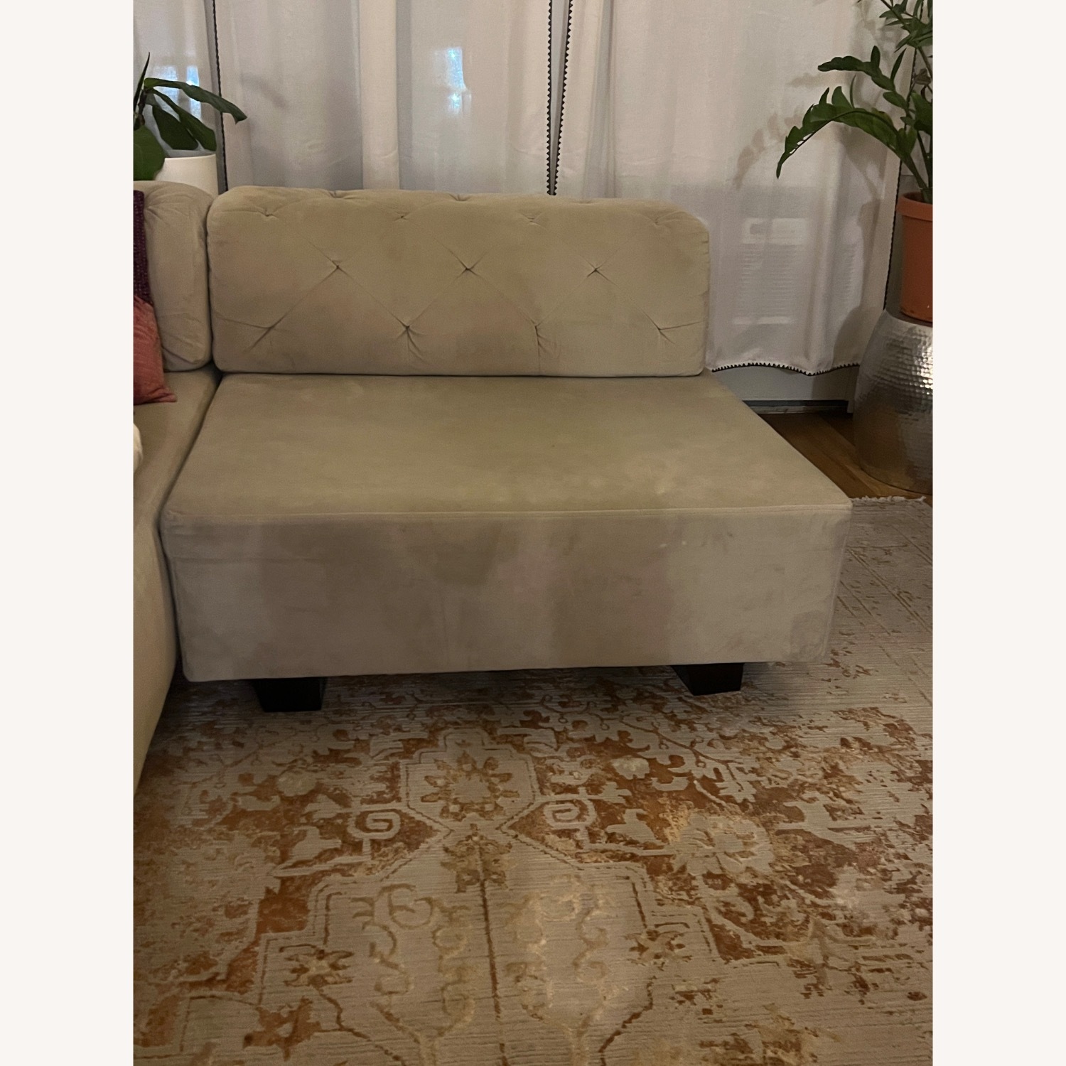 West Elm Tillary Light Gray Fabric Ottoman - image-1