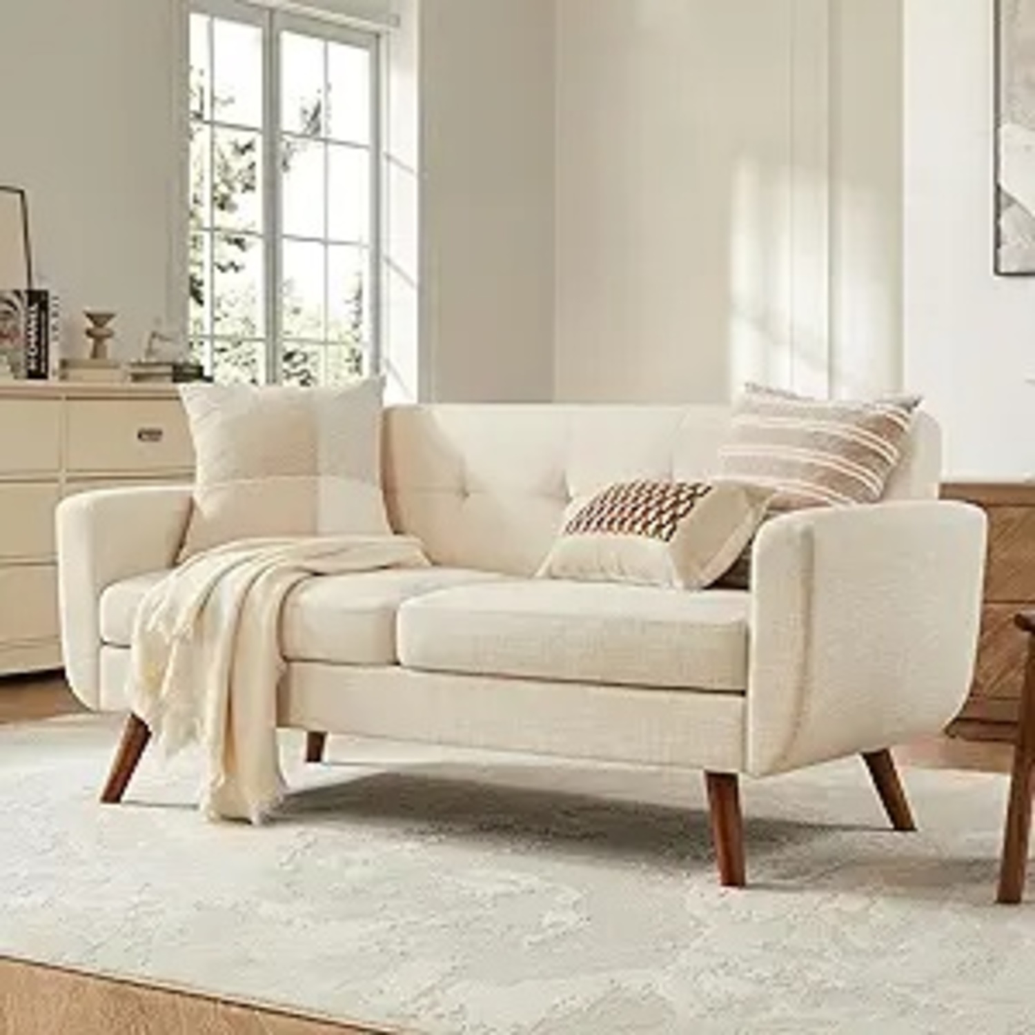 Amazon Natural Fabric 2 Seater Sofa - image-4